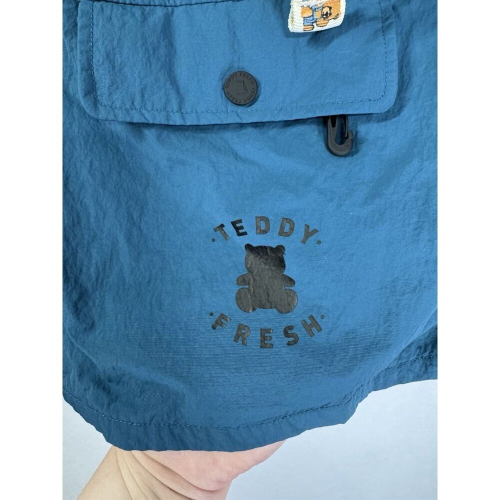 Teddy Fresh Blue and Gray Flat Front Men Shorts - Picture 2 of 9